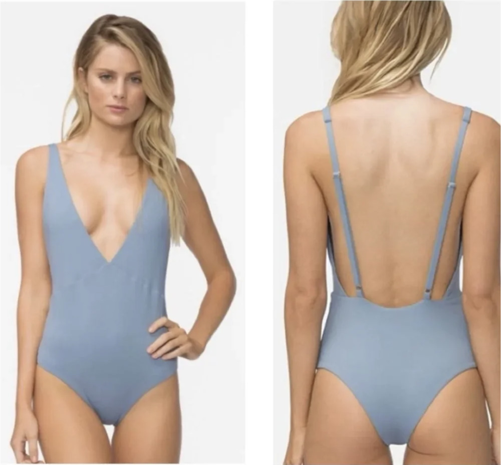 NWT! Tavik Womens Drew One Piece Deep-V Cheeky Swimsuit Large